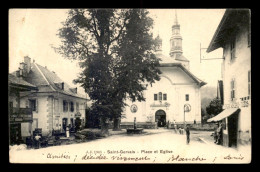 74 - ST-GERVAIS-LES-BAINS - PLACE ET EGLISE - Saint-Gervais-les-Bains