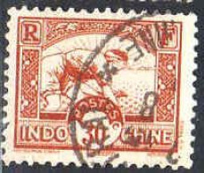 Indochine Poste Obl Yv:166 Mi:178 La Rizière (TB Cachet Rond) - Usados
