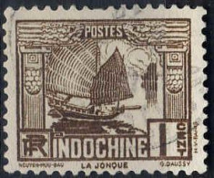 Indochine Poste Obl Yv:155 Mi:155 La Jonque (cachet Rond) - Gebraucht