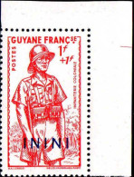 Inini Poste N** Yv:48/50 Défense De L'Empire Coin D.feuille - Neufs