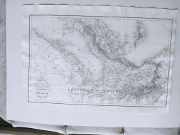 Italie Carte Topographique Et Routiere En Deux Parties Duvotenay Geographe  1836 - Carte Topografiche