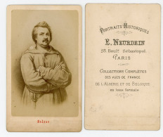 PHOTO ORIGINALE 85mm X 55mm BALZAC PHOTO SIGNEE DE E.NEURDEIN 28 BOULD SEBASTOPOL PARIS - Beroemde Personen