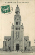 51 - Epernay - Eglise Saint-Pierre-Saint-Paul - Animée - Oblitération Ronde De 1908 - Etat Léger Pli Visible - CPA - Voi - Epernay