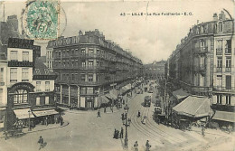 59 - Lille - La Rue Faidherbe - Animée - Tramway - CPA - Voir Scans Recto-Verso - Lille