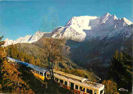 Trains - Le Train Du Mont Blanc TMB - Saint Gervais Les Bains - Le Tramway TMB Et La Chaine Du Mont Blanc - Carte Neuve  - Trains