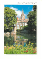 79 - Saint Maixent L'Ecole - L'église Abbatiale Et La Sèvre - Fleurs - CPM - Voir Scans Recto-Verso - Saint Maixent L'Ecole