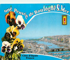 62 - Boulogne Sur Mer - Vue Générale Aérienne - Une Pensée De Boulogne Sur Mer - Fleurs - CPM - Voir Scans Recto-Verso - Boulogne Sur Mer