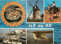 17 - Ile De Ré - Multivues - Anes En Culottes - Bateaux - Folklore - CPM - Voir Scans Recto-Verso - Ile De Ré