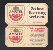 Bierviltje - Sous-bock - Bierdeckel : AMSTEL MALT ALCOHOLVRIJ BIER ( 18,5 Cm X 9 Cm) ZO LUST IK ER NOG WEL EEN   (B 374) - Bierdeckel