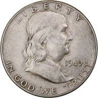 États-Unis, Half Dollar, Franklin, 1949, Philadelphie, Argent, TTB, KM:199 - 1948-1963: Franklin
