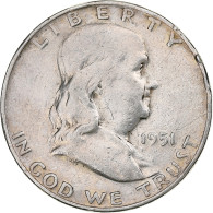 États-Unis, Half Dollar, Franklin, 1951, Denver, Argent, TB+, KM:199 - 1948-1963: Franklin