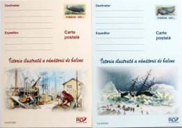 224  Pêche à La Baleine: 6 Entiers (c.p.), 2002 - Whaling Ship Stationery Postcards. Whale Ice Bateau Baleinier - Ballenas