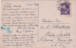 * CZECHOSLOVAKIA (Bohemia And Moravia) > 1943 POSTAL HISTORY > Postcard From Kladovy To Praha - Briefe U. Dokumente