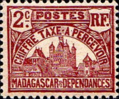 Madagascar Taxe N** Yv: 8 Mi:8 Palais Royal De Tananarive - Timbres-taxe