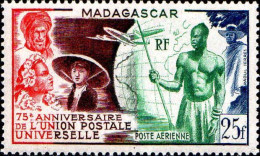 Madagascar Avion N** Yv:72 Mi:418 75.Anniversaire De L'UPU - Poste Aérienne