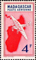 Madagascar Avion N** Yv:31 Mi:321 Avion Survolant L'île - Posta Aerea