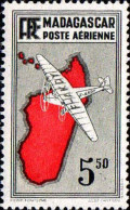 Madagascar Avion N** Yv:20 Mi:276 Avion Survolant L'île - Luftpost