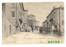 Lazio-roma-genzano Di Roma Strada Affollata Via Di Genzano Fine 800 Animatissima (v.retro) - Other & Unclassified