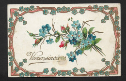 FANTAISIES - MYOSOTIS - DECOR ART NOUVEAU - CARTE GAUFREE - Blumen