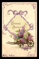 FANTAISIE - BROUETTE DE FLEURS - CARTE GAUFREE - Blumen