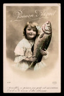 FANTAISIE - 1ER AVRIL - FILLETTE ET POISSON - CARTE GLACEE - 1 April (aprilvis)