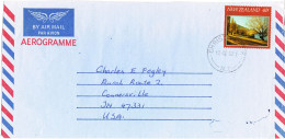 New Zealand Aerogramme Sent To USA Christchurch 12-8-1982 - Poste Aérienne