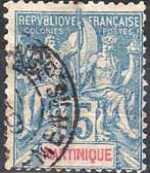 Martinique Poste Obl Yv: 36 Mi:31 Groupe Allégorique Mouchon (TB Cachet Rond) - Ungebraucht