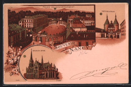 Lithographie Nancy, Palais Du Gouvernement, Porte De La Graffe, Eglise St. Epure  - Nancy