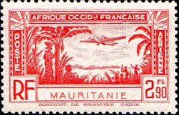 Mauritanie Avion N* Yv: 2 Mi:123 Bi-moteur Sur Palmiers (Trace De Charnière) - Ungebraucht