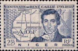 Niger Poste N** Yv:66 Mi:87 René Caillié (Petit Def) Pli - Nuevos