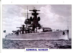 Fiche Navires De Guerre Navires De Ligne ALLEMAGNE 1933 -  ADMIRAL SCHEER - Altri & Non Classificati