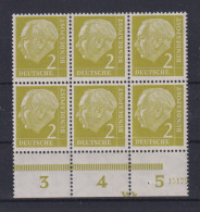 Bund Heuss I MiNo. 177x UR-6er-Block ** Mit Druckerzeichen WK Und Teil-HAN - Unused Stamps