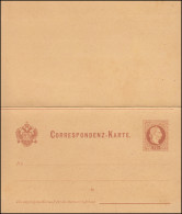 Österreich Postkarte U 34 Doppelkarte 2/2 Kr. Rotbraun (deutsch), Ungebraucht - Altri & Non Classificati