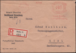 AFS Stadt Berlin Bezirksamt Kreuzberg Berlin SW 61 - 5.9.33, R-Brief Nach Kiel - Lettres & Documents