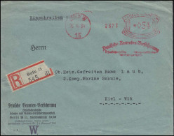 AFS Deutsche Beamten-Versicherung Berlin W 15 - 26.4.34 Auf R-Brief Nach Kiel - Covers & Documents