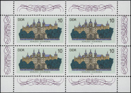 3032 Schlösser-Kleinbogen Schwerin 4x 10 Pf 1986, ** Postfrisch - Unused Stamps