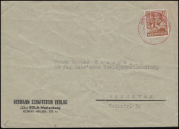 951 Maurer/Bäuerin Brief Roter Tagesstempel KÖLN-BAYENTHAL 15.11.47 N. Hannover - Cartas & Documentos