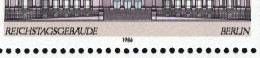 Block 20 Demokratie Gebäude 1986: Markanter Doppeldruck Schwarz, ** - Errors & Oddities