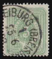 39c Ziffer 3 Pfennig In Farbe C Mit PLF V Zwei Riesenperlen, Gestempelt 1888 - Plaatfouten & Curiosa