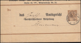 Streifband S 8 Staats-Anzeiger BERLIN 11.9.1890 An Das Amtsgericht In Ilmenau - Autres & Non Classés