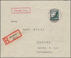 535 Flugpostmarke Steinadler 50 Pf. R-Brief HILDESHEIM 29.7.35 Nach DESSAU 30.7. - Covers & Documents