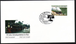 2916 Harzer Schmalspurbahn Selbstklebend Aus FB 20, FDC EV-O Bonn - Cartas & Documentos