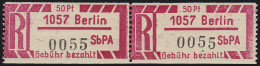 Einschreibemarke 1 Cx Z Gebührenzettel - PLZ 1057 Berlin, ** Postfrisch / MNH - Labels For Registered Mail