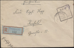 Gebühr-bezahlt-Stempel Mit Not-R-Zettel BOPPARD 5.5.1947 Nach Krefeld 9.5. - Brieven En Documenten