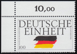 1478 Deutsche Einheit 100 Pf ** Ecke O.l. - Neufs