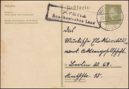 Landpost Kranz - NEU BENTSCHEN LAND 13.4.1933 Auf Postkarte Nach Berlin - Covers & Documents