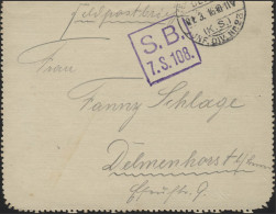 Feldpostkartenbrief: Rahmen-Stempel SB. 7. S. 108./1. Inf.-Div. Nr. 23, 21.3.16 - Bezetting 1914-18