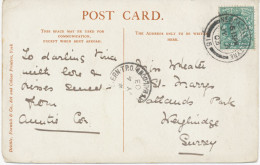 GB „NEWCASTLE-ON-TYNE / 15“ Double Circle 26mm On Very Fine Vintage Postcard – Also Single Circle „...ERN-T.P.O. / DAY-M - Railway & Parcel Post