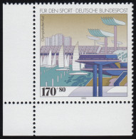 1653 Sporthilfe 170+80 Pf Olympiahafen ** Ecke U.l. - Unused Stamps
