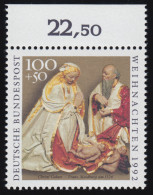 1640 Weihnachten 100+50 Pf ** Oberrand - Unused Stamps